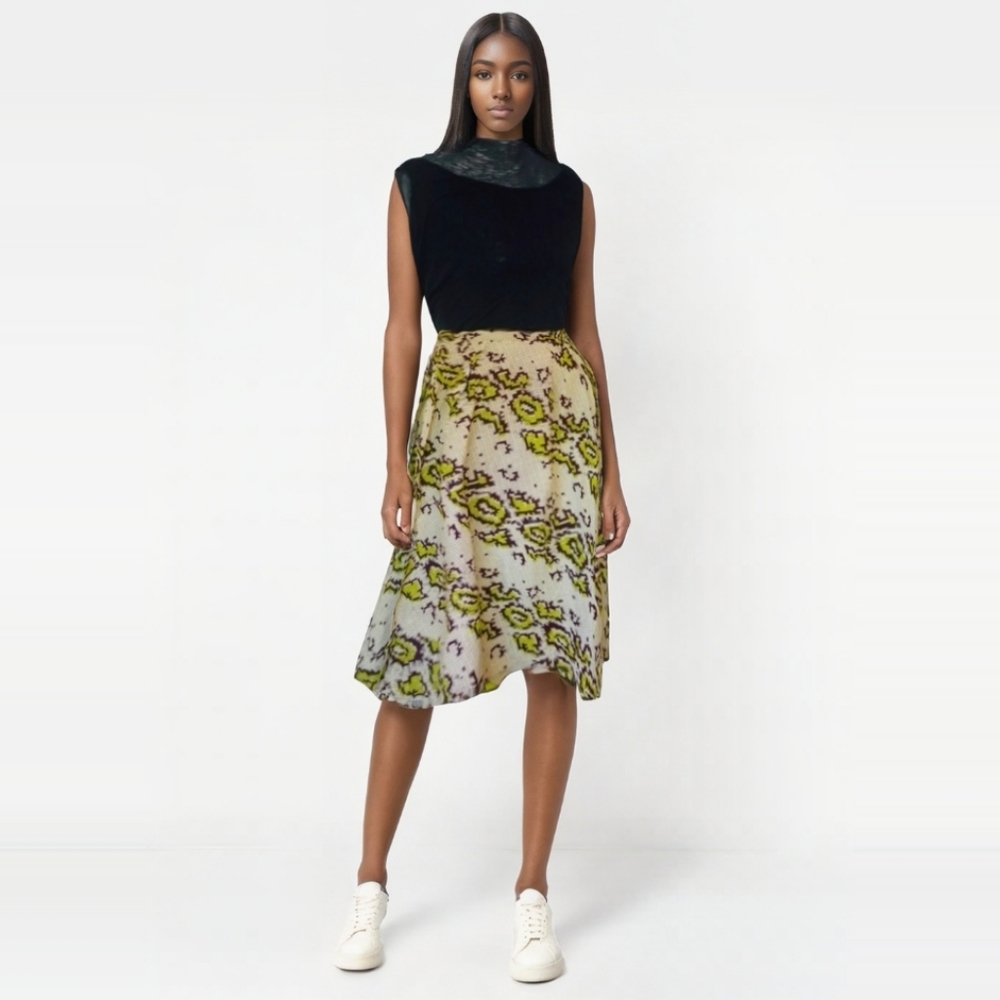 African print midi skirt